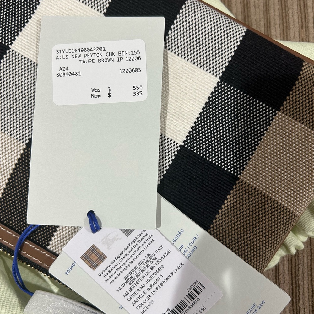 Burberry Checkered Clutch in Tan and Black - Picture 6 of 7
